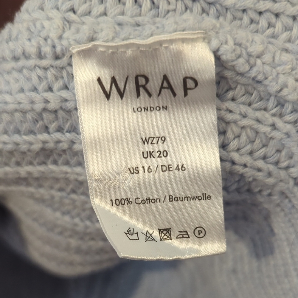 Wrap‎ London Sweater Boxy Fit Blue 🩵 size 16 100% Cotton - Picture 4 of 7